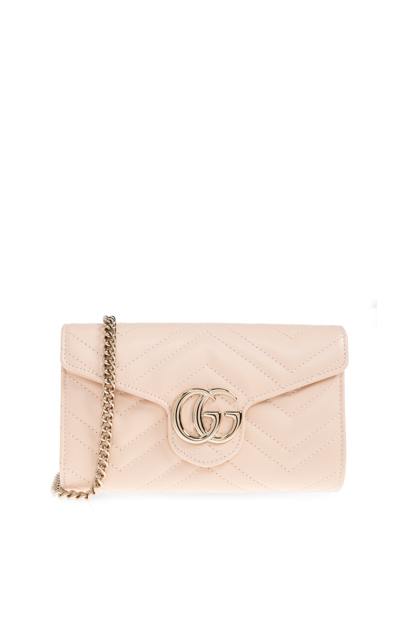 長財布 GUCCI GG MARMONT PINK WALLET WITH CHAIN GG Marmont wallet on chain in pink leather | GUCCI® CA